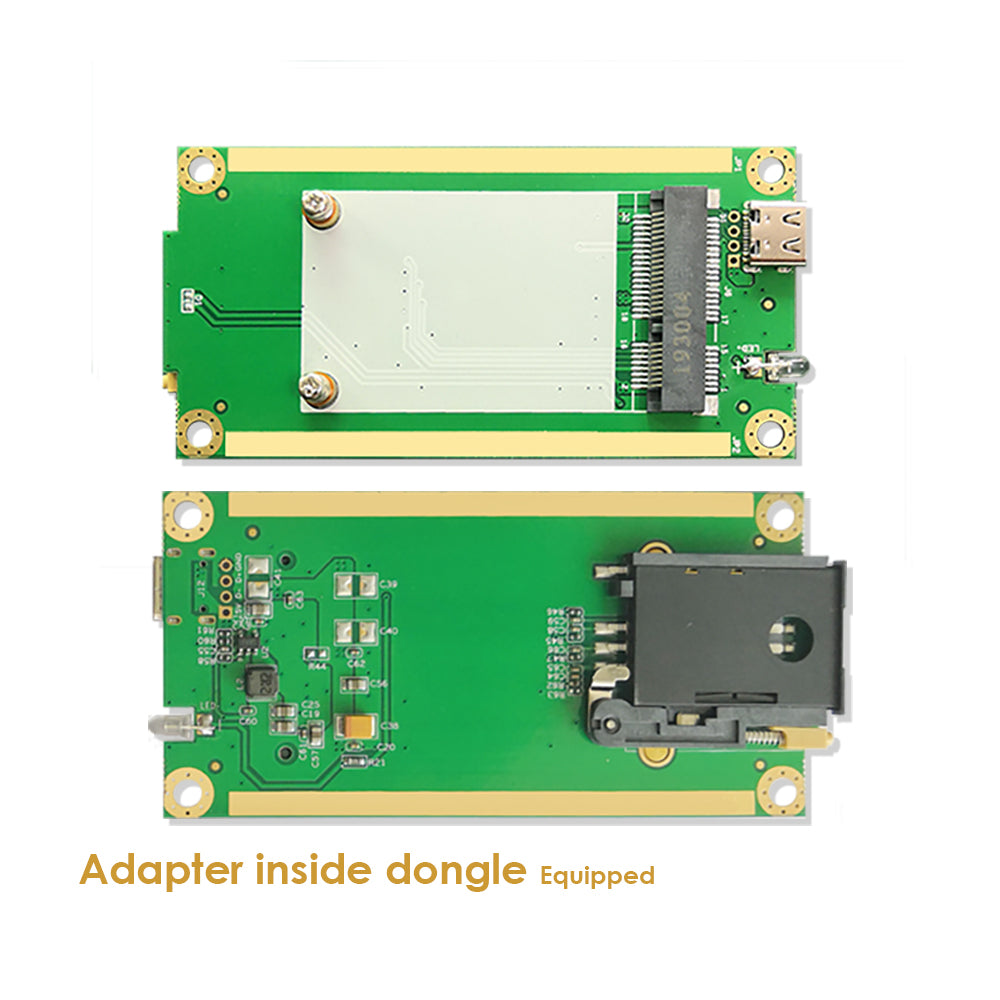 4G LTE Dongle W/Fibocom NL668 Series IoT/M2M-optimized LTE Cat 4 Module Industrial Mini PCIe to USB(Type-C) Adapter SIM Card Slot