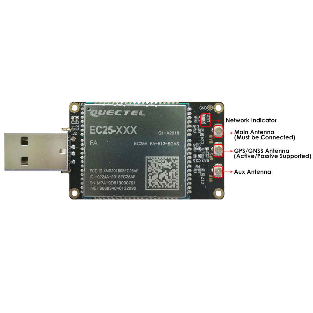 Ec25 Module 4G LTE USB Dongle W/Quectel EC25 Series SIM Slot or GPS