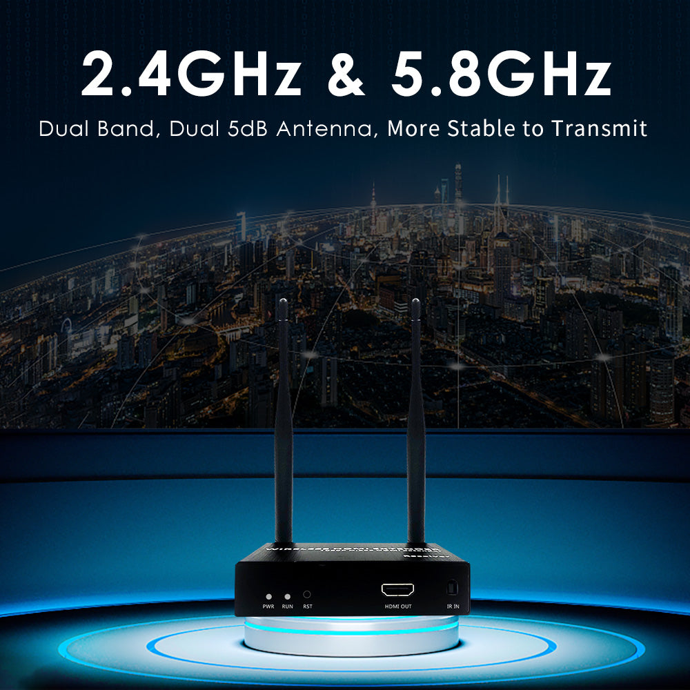 H.265 1080P 60FPS Wireless HDMI Transmitter Receiver Wireless HDMI Extender W/Transmission Distance Up to 656ft (200M)