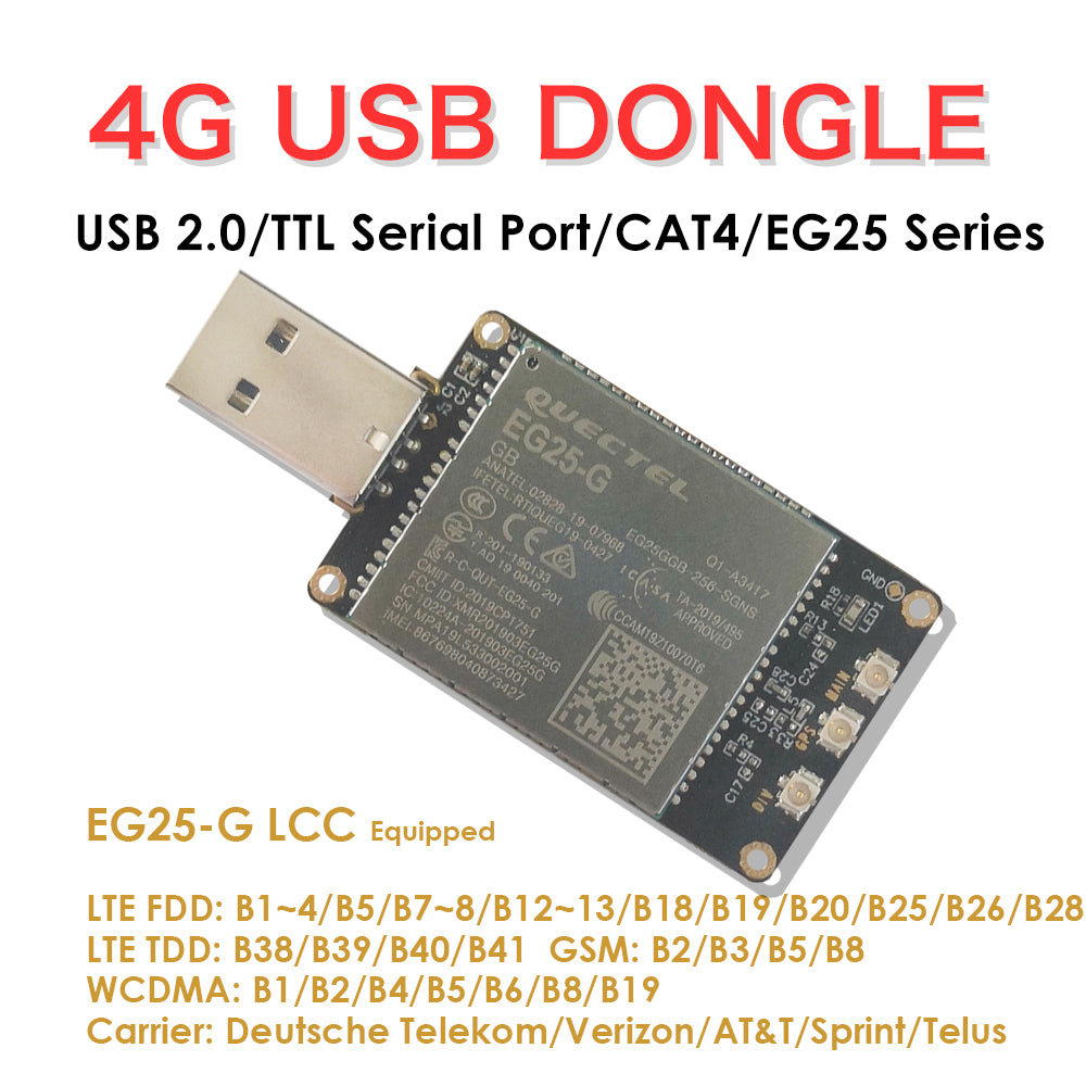 4G LTE USB Dongle W/EG25-G LCC Modem W/SIM Card Slot/GPS FDD B1/B2/B3/B4/B5/B7/B8/B12/B13/B18/B19/B20/B25/B26/B28